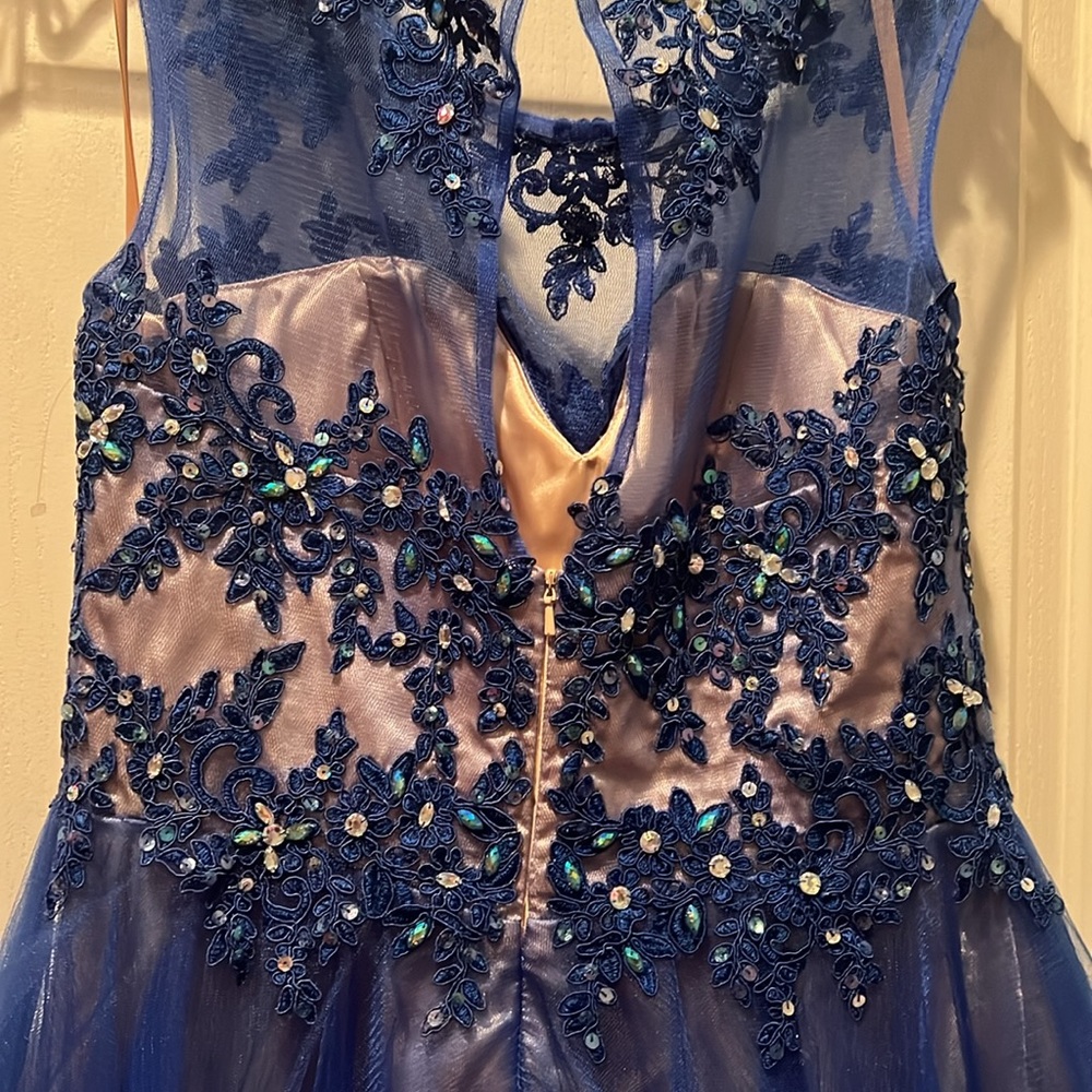 Blue Cocktail Homecoming Dress - Picture 4 of 8